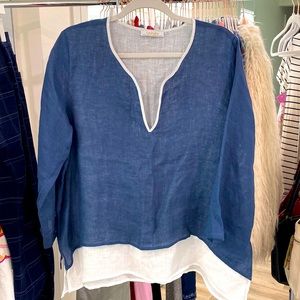 ORCHIDEA 100% LINEN TUNIC. MADE IN ITALY. LUXURY